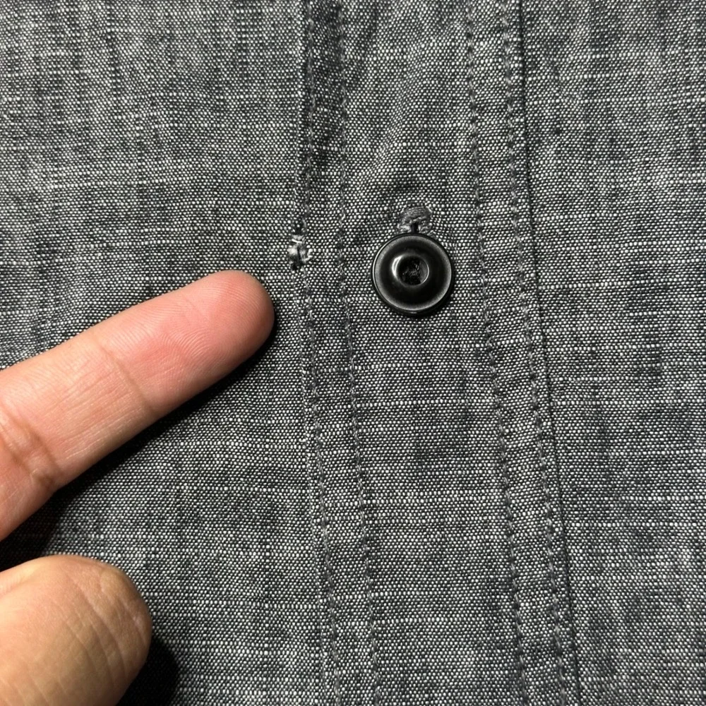 Birdwell Beach Britches Button Down‎ XXL Gray Chambray Long Sleeve Made in USA - Picture 4 of 10